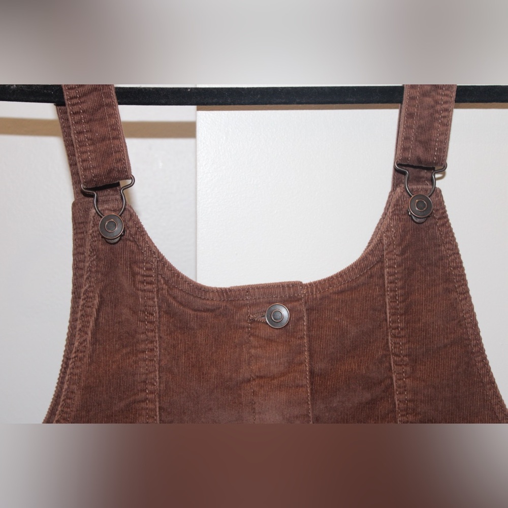 Celebrity Pink Corduroy Pinafore Mini Dress – Brown, Size S - Picture 3 of 6